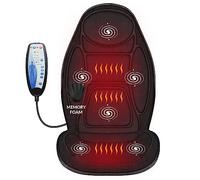 Snailax Masajeador de Asiento con Memoria de Form de Espalda con Función de Calor y Vibración, Cojín de Asiento Masajeador con 5 Modos de Masaje para la Oficina, Regalos para Hombres