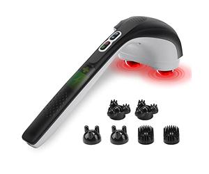 Snailax Masajeador de Mano Eléctrico para Espalda - masaje de percusión inalámbrico recargable con calor para espalda, masajeador portátil para aliviar el dolor, fatiga