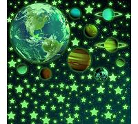 SnailGarden 470 Piezas Pegatina Pared Fluorescente,Luminoso Sistema Solar y Estrellas Luminosas Pegatina Pared de la Habitación Para Chico Niño Bebé