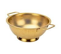 Snailhouse Colador, colador de metal de acero inoxidable de 3 cuartos de galón con asas y base autodrenante para cocina, color dorado