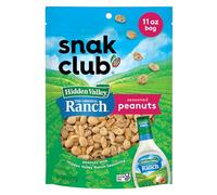 Snak Club Cacahuetes fritos con condimentos de valle escondido, aperitivos de maní salados, certificado sin gluten, tamaño familiar, 325 ml