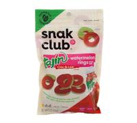 Snak Club Tajin Anillos de sandía, bocadillos de gomitas de chile y lima, sabor suave en calor, aperitivo sin gluten, 2.25 onzas, (paquete de 12)
