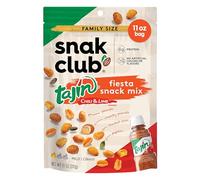 Snak Club Tajin Fiesta Snack Mix Chilli Lime Peanuts Pepitas y Maíz Snacks crujientes Sabor suave Bolsa resellable de 11 onzas
