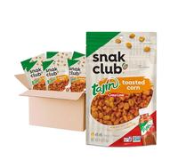 Snak Club Tajin Maíz tostado, pepitas de maíz tostadas con chile y especias de lima, suave, sin OMG, sin gluten, aperitivo kosher, sin colores ni sabores artificiales, resellable