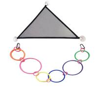 Snake Climbing Rings - Habitat Enrichment Accessory for Terrarium Pets | Cotton Rope Loops with Hanging Hammock Platforms, Vertical Exercise Decor Toy Used by Bearded Dragon Gecko Iguana Tanks