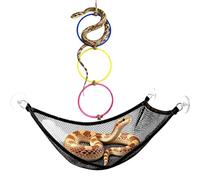 Snake Climbing Rings - Habitat Enrichment Accessory for Terrarium Pets | Cotton Rope Loops with Hanging Hammock Platforms, Vertical Exercise Decor Toy Used by Bearded Dragon Gecko Iguana Tanks