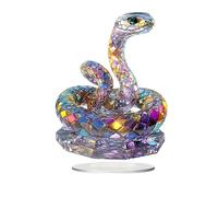 Snake Decor - Creative Flat Acrylic Figurine, Detailed Printed Animal Sculpture, Lightweight Desktop Stand, Modern Artistic Design | Shelf display, room interior enhancement, gift item, study table