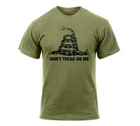 Snake Don'T Tread On Me Vintage US Logo T-Shirt Verde Od Oliva 2XL XXL