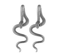 Snake Earrings, Gothic Stud Jewelry, Vintage Punk Style, Zinc Alloy Design, Holiday and Daily Wear Accessory, Elegant Statement Look, 2.83x0.98 Inches, Gold, Silver, 1pair