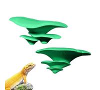 Snake Enclosure Decor - Adhesive 3D Mushroom Ornaments, 2-Piece Pet-Safe Gecko Tank Accessories - Terrarium Decorations For Snakes Lizards Bearded Dragons Crabs Spiders Crickets and Reptile Breeding
