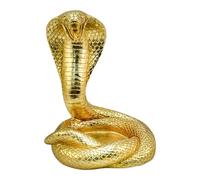 Snake Figurine, Gold Resin Statue, Modern Sculpture Design, Elegant Desktop Decoration, Special Animal Candlestick Holder, Chinese Geomancy Ornament for New Year Holidays Table Decor