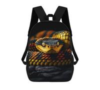 Snake Gold And Black Mochila Impermeable Para Ordenador Portátil Para Acampada, Aventuras Al Aire Libre Y Viajes Diarios 17inch