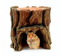 Snake Hides for Aquatic Hábitats, Funny Tree Trunk with Food Tray, Aquarius Accessories for Small Fish and Frogs, ideal Underwater Landscape for Shrimps and Geckos
