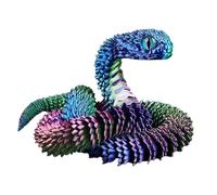 Snake Statue, Creative Snake Decor, Desktop Printed Snake, Multi-Jointed Snake Model, Hairless Snake Ornament, Snake Desk Decoration for Desk Decoration (Green, Blue)