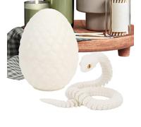 Snake Toy - Polylactic Acid, Standard Size Snake Egg 3D Printed Articulated Toy | Glow-in-The-Dark Interactive Design, Fidget Animal Toys For Kids, Teens, Collectors, Gift Giving, Sensory Play