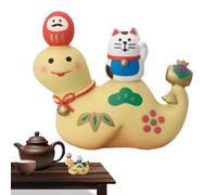 Snake Year Fortune - Estatua de Gato de la Suerte de Año Nuevo, Escultura de Animal Linda de Resina para Orejas | Figura Decorativa de Gato de la navideña, Mesa del hogar, decoración de