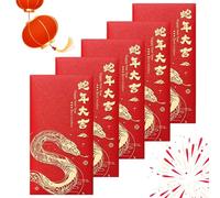 Snake Year Gold-stamped Red Packet,Chinese New Year Red Sobres, 5X Chinese Red Sobres 2025, Year of the Snake - Snake Red Envelopes for Chinese New Year, Spring Festival, Birthday, Wedding