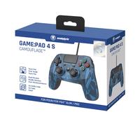 snakebyte GAMEPAD 4S - blue camo - Controller for PlayStation 4 / PS4 Slim / Pro / PS3, analog dual joysticks, PC compatible (Windows 7/8/10), 3m cable length, touchpad, haptic feedback