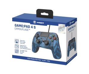 Snakebyte 4 s azul, camuflaje usb gamepad analógico/digital playstati