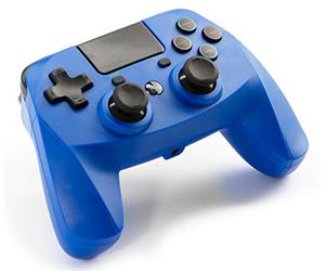 snakebyte GAMEPAD 4S - azul - Controlador inalámbrico Bluetooth para PlayStation 4 / PS4 Slim / Pro, joysticks duales analógicos, compatible con PC, conector para auriculares de 3,5 mm, panel táctil