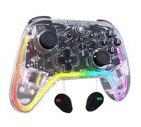Snakebyte Gamepad PRO S2 - transparent - Mando inalámbrico compatible con Switch 2, sensores de efecto Hall, iluminación RGB, botones adicionales programables, engineered in Germany