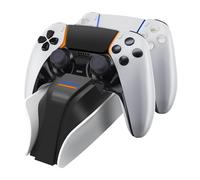Snakebyte PS5 Twin:Charge 5 - PlayStation 5 Charging Station for DualSense Controller, Charger Kit for 2 Wireless Controllers Including Type-C Cable, LED Charge Status Display, PS5 Design, White