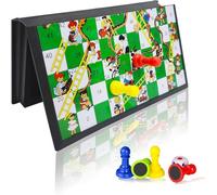 Snakes and Ladders,Juegos de Mesa Familiares Tradicionales Set de Juegos de Viaje Plegable
