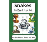 Snakes Word Search Puzzle Book: Easy to Read Print About Snake Species | 6x9 inches, 110 pages | 50+ Puzzles ... Great for Vacations, Road Trips, Airplanes, and Spare time.