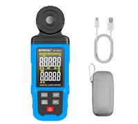 SNAKOL Medidor de iluminancia espectral, medidor digital de lujo de alta precisión Medidor de temperatura ambiente de mano, rango de hasta 300,000 Lux, Luxmeter con pantalla LCD a color de 4 dígitos