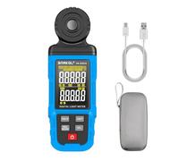 SNAKOL SK-8302A Medidor de iluminación espectral, medidor digital de alta precisión, medidor de temperatura ambiente portátil, rango de hasta 300.000 Lux, luxmetro con pantalla LCD a color de 4