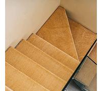 SnamicE Alfombra rectangular para escalera con dobladillo de 3 cm, insonorizada, antideslizante, sin pegamento, lavable, cosida de forma segura, gris, 26 x 90 cm, cúrcuma 26 x 65 cm, cúrcuma 26 x 90