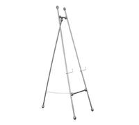 SnamicE Caballete metálico, Caballete Plegable portátil, Soporte de exhibición para letreros de Boda, Carteles, Fotos, 120/145 cm de Altura, Ligero, Resistente, platea,Sliver-120cm