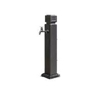 SnamicE Columna de Agua/Soporte para Manguera de jardín Exterior de Acero Inoxidable con Grifo, anticongelante y antioxidante, para Montaje en Suelo, Ideal para Patios. Colores: Ne,Black3-74cm