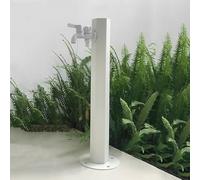 SnamicE Columna de Agua Vertical de Acero Inoxidable 304 para jardín con Soporte para Manguera, Grifo anticongelante para Exteriores, Ideal para riego de Fuentes y Jardines. Dispen,White-B Style
