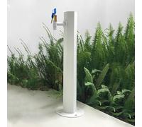 SnamicE Columna de Agua Vertical de Acero Inoxidable 304 para jardín con Soporte para Manguera, Grifo anticongelante para Exteriores, Ideal para riego de Fuentes y Jardines. Dispen,White-F Style