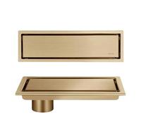 SnamicE Desagüe de Suelo Invisible de Acero Inoxidable 304, Dorado, Oculto, extendido, antiolor, para Ducha, Accesorios de baño, Lado Dorado, 10 x 20 cm, Lado Dorado, 10 x 4,Gold Side-10x40cm