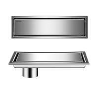 SnamicE Desagüe de Suelo Invisible de Acero Inoxidable 304, Dorado, Oculto, extendido, antiolor, para Ducha, Accesorios de baño, Lado Dorado, 10 x 20 cm, Lado Brillante, 10,Bright Side-10x30cm