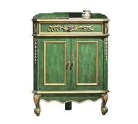SnamicE Gabinete de bufé nórdico retro de madera maciza, armario bajo, mueble de sala de estar, aparador de almacenamiento en esquina, aparador triangular en forma de abanico