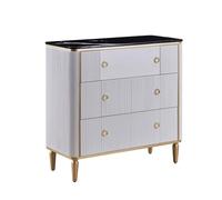 SnamicE Gabinete de buffet con luz de lujo, moderno y minimalista, aparador de almacenamiento, color blanco, para sala de estar, aparador de mármol, aparador de buffet, S: 80 x 36 x 90 cm