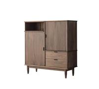 SnamicE Gabinete de buffet nórdico negro nogal moderno simple aparador de apartamento pequeño aparador nórdico restaurante almacenamiento aparador buffet