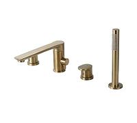 SnamicE Grifo de bañera de Cobre, Grifo Mezclador Giratorio de Agua fría y Caliente, Juego de Cuatro Piezas de Grifo Tipo Dividido, Grifo de Ducha Lateral para bañera de baño, Dora,