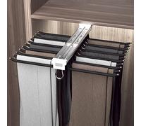 SnamicE Perchas extraíbles para Pantalones, 2 Estilos, para Armario, con Barra de Valet, Brazos 10/22, Extensibles, con guías silenciosas Dobles, Color Negro, 60 x 46 cm,Black-60x46cm