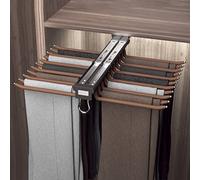 SnamicE Perchas extraíbles para Pantalones, 2 Estilos, para Armario, con Barra de Valet, Brazos 10/22, Extensibles, con guías silenciosas Dobles, Color marrón, 60 x 46 cm,Brown-60x46cm