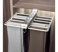 SnamicE Perchas extraíbles para Pantalones, 2 Estilos, para Armario, con Barra de Valet, Brazos 10/22, Extensibles, con guías silenciosas Dobles, Color Blanco Roto, 60 x 46 cm,Off-white-60x46cm