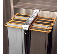 SnamicE Perchas extraíbles para Pantalones, 2 Estilos, para Armario, con Barra de Valet, Brazos 10/22, Extensibles, con guías silenciosas Dobles, Color Naranja, 60 x 46 cm,Orange-60x46cm