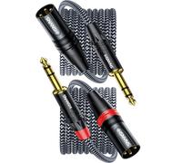 SNANSHI Cable TRS de 1/4 a XLR macho de 2 m, paquete de 2 unidades para | Monitores equilibrados, alimentados, altavoces PA, mezcladores, teclados, doble blindaje de 22 AWG, L/R codificado por
