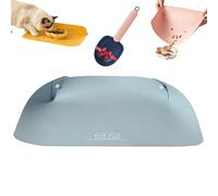 Snap-Button Faux Leather Pet Food Mat with Raised Spill Edge, Cat Dog Food Mat, Waterproof Non-Slip Feeding Station for Cats & Small Dogs, Easy-Clean Floor Protector, for Water Fountains (B-1)