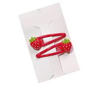 Snap Hair Clip Cartoon 3D Strawberry Hairpin For Kids Fruit Resin Cute Barrettes Fashion Styling Accessories Cartoon Fruit Snap Clips