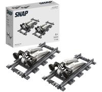 SNAP Juego de 2 bloques de sujeción con terminaciones de riel, accesorios para trenes, compatible con Lego - Kit de construcción para niños y adultos a partir de 6 años - 10040