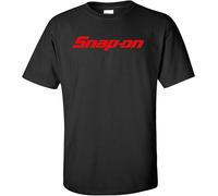 Snap-On Tools tee Shirt Men's Round Neck Short Sleeves Cotton T-Shirt in Black, Mechanics Auto Parts Racing Professional Wrenches Black